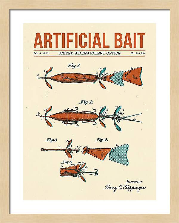 Artificial Bait Retro Patent Us831831a
