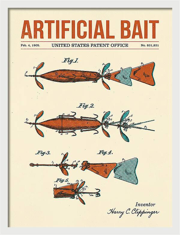 Artificial Bait Retro Patent Us831831a