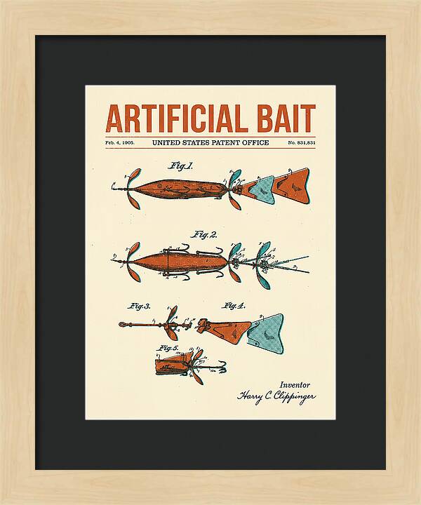Artificial Bait Retro Patent Us831831a