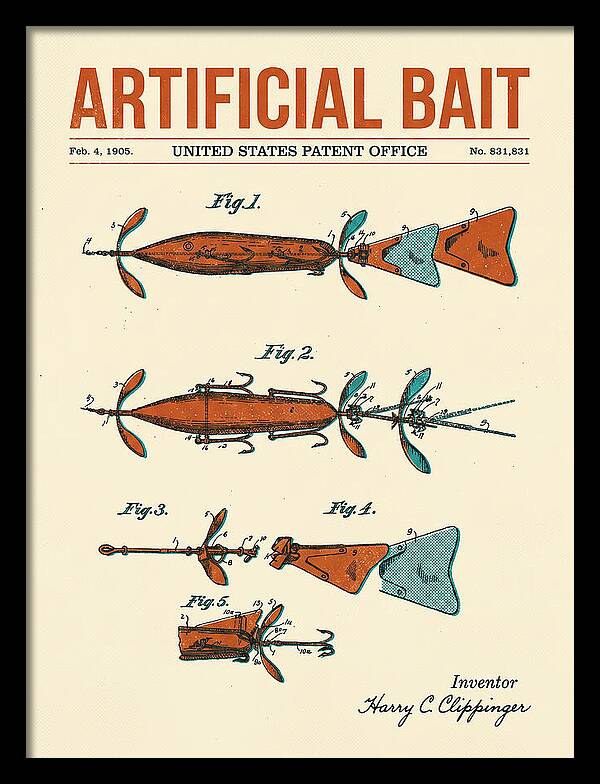 Artificial Bait Retro Patent Us831831a