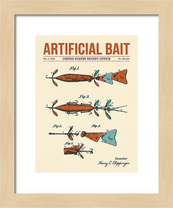 Artificial Bait Retro Patent Us831831a