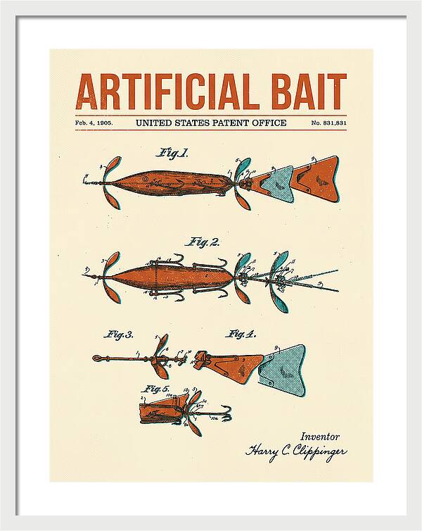 Artificial Bait Retro Patent Us831831a
