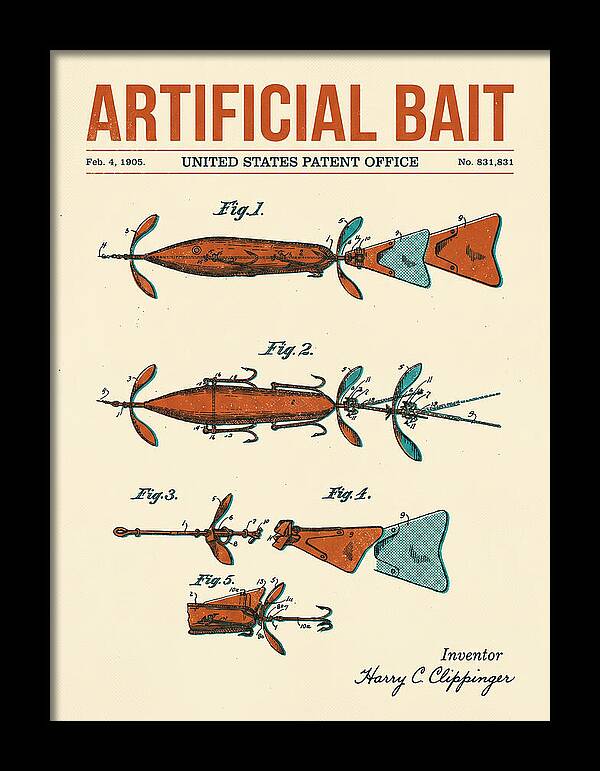 Artificial Bait Retro Patent Us831831a