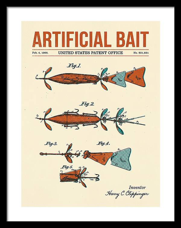 Artificial Bait Retro Patent Us831831a