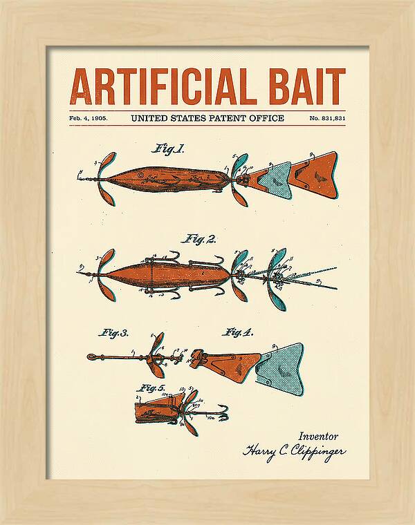 Artificial Bait Retro Patent Us831831a