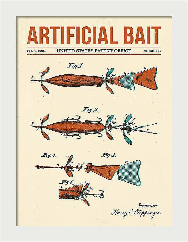 Artificial Bait Retro Patent Us831831a