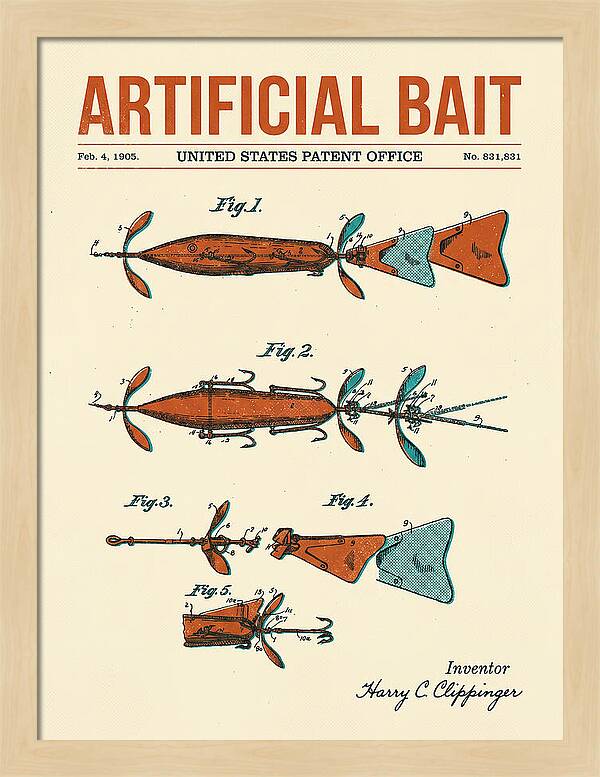 Artificial Bait Retro Patent Us831831a