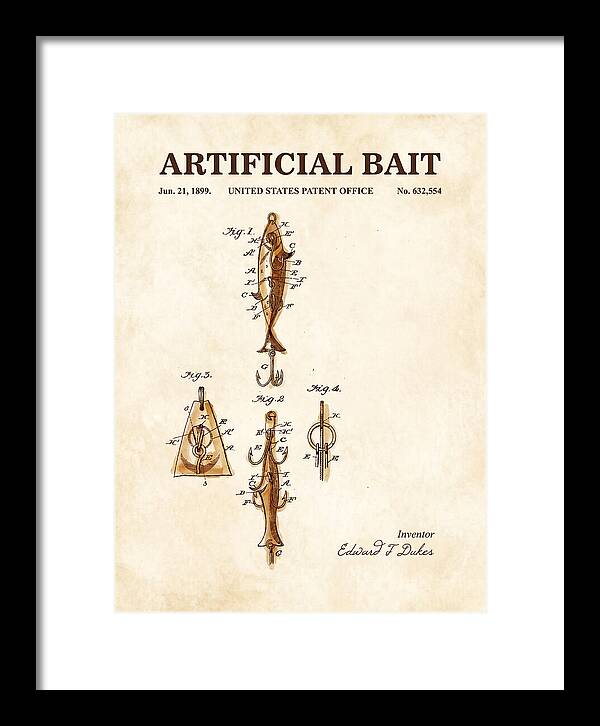 Artificial Bait Watercolor Patent Us632554a