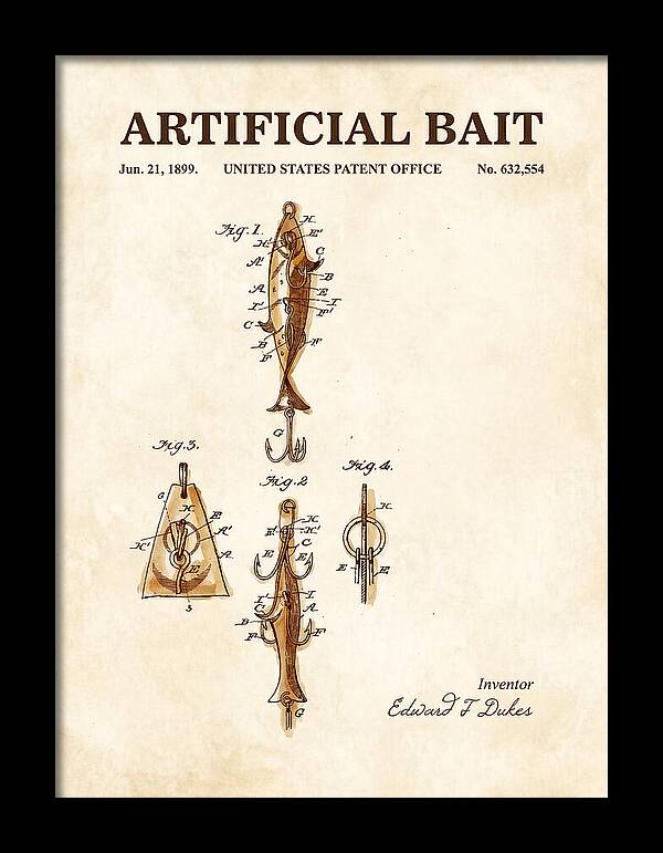 Artificial Bait Watercolor Patent Us632554a