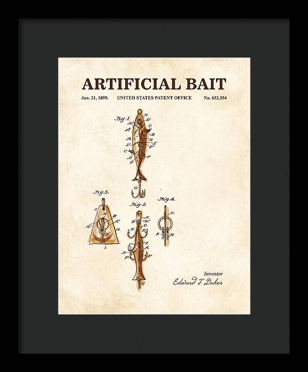 Artificial Bait Watercolor Patent Us632554a