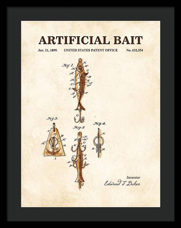 Artificial Bait Watercolor Patent Us632554a