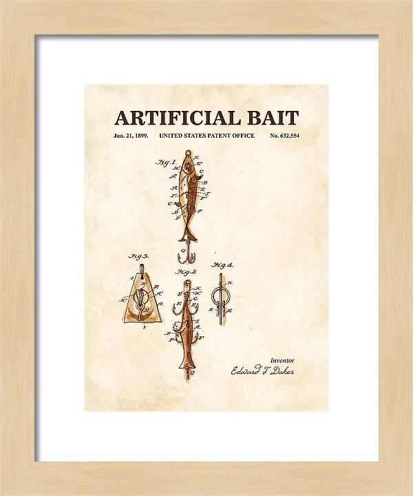 Artificial Bait Watercolor Patent Us632554a