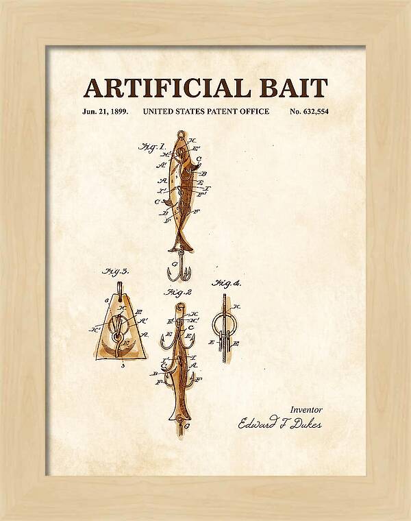 Artificial Bait Watercolor Patent Us632554a