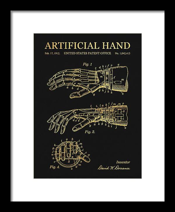 Artificial Hand Gold Patent Us1042413a