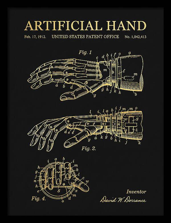 Artificial Hand Gold Patent Us1042413a