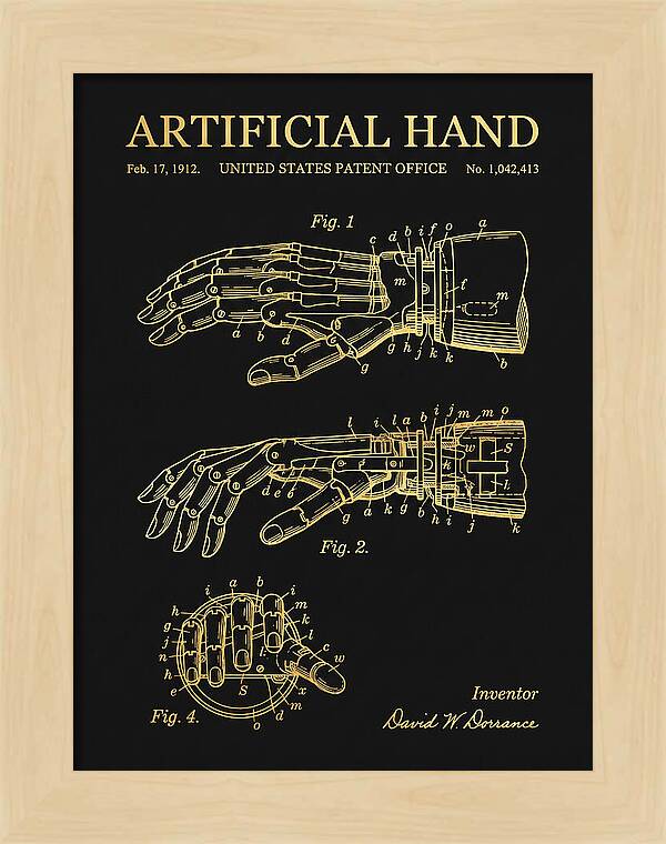 Artificial Hand Gold Patent Us1042413a