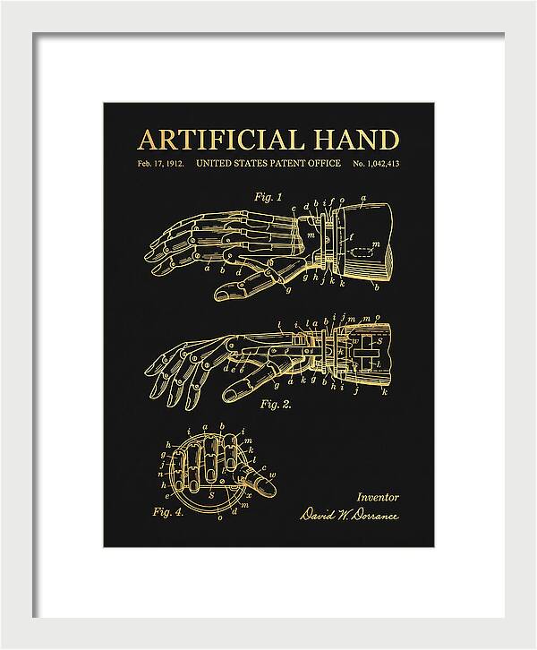 Artificial Hand Gold Patent Us1042413a