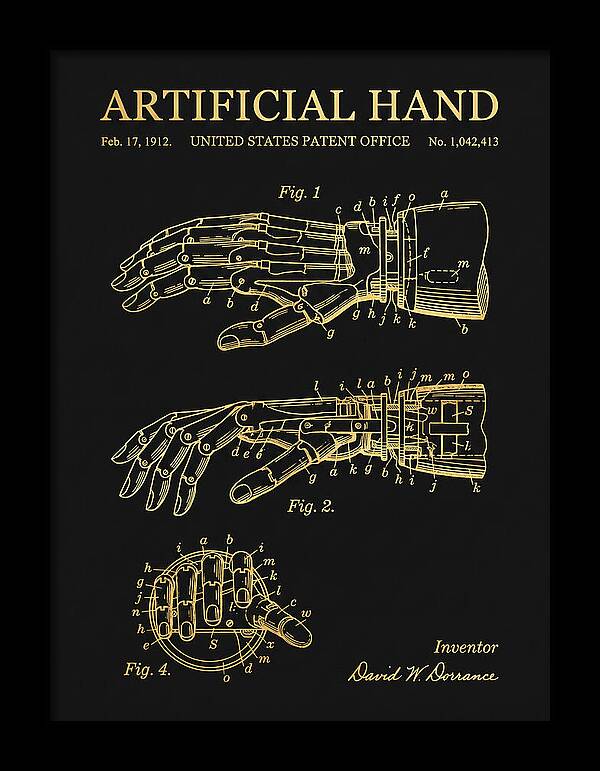 Artificial Hand Gold Patent Us1042413a