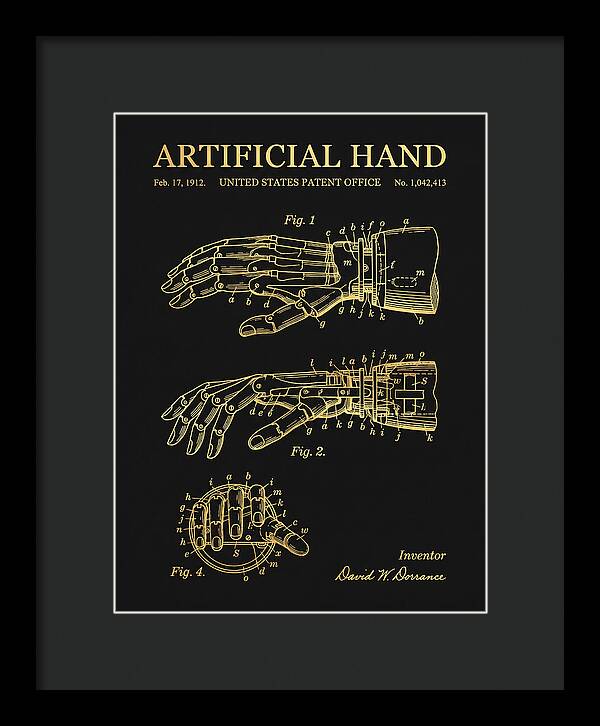 Artificial Hand Gold Patent Us1042413a
