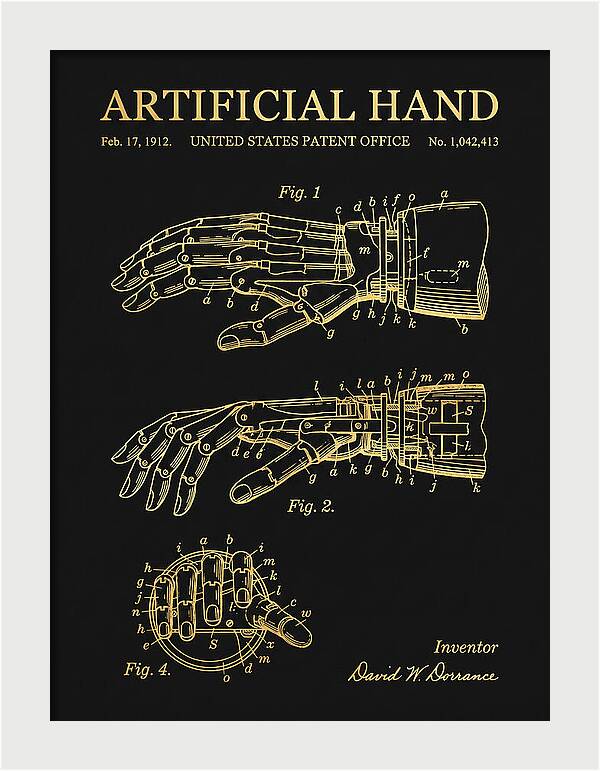 Artificial Hand Gold Patent Us1042413a
