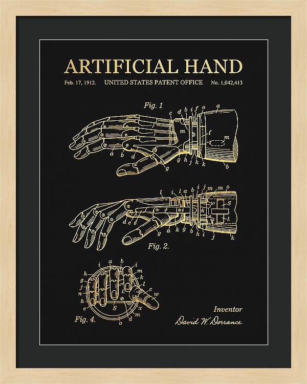 Artificial Hand Gold Patent Us1042413a