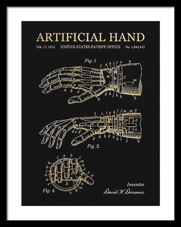 Artificial Hand Gold Patent Us1042413a