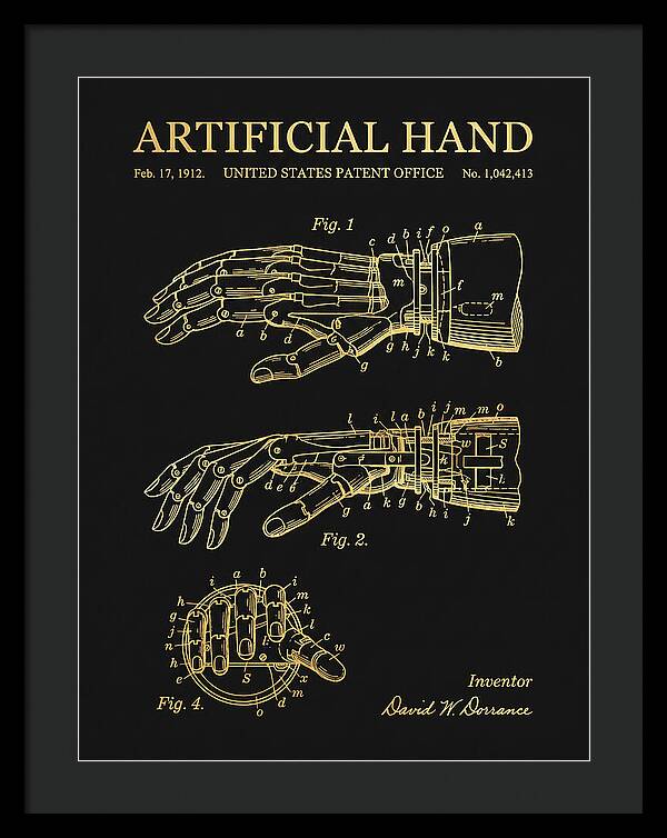 Artificial Hand Gold Patent Us1042413a