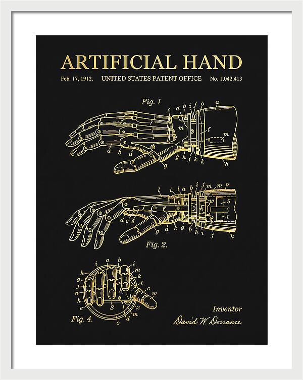 Artificial Hand Gold Patent Us1042413a