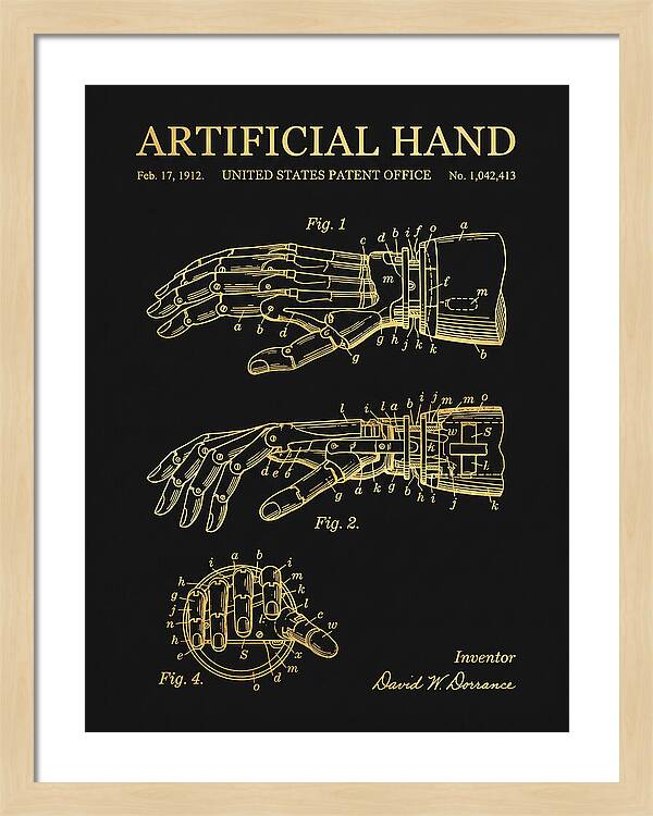 Artificial Hand Gold Patent Us1042413a