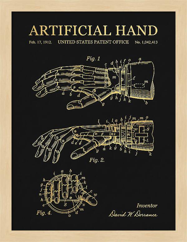 Artificial Hand Gold Patent Us1042413a