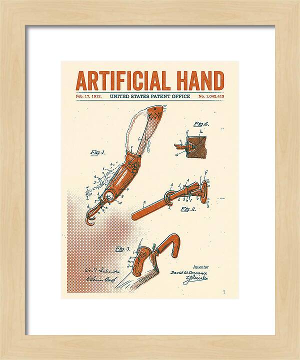Artificial Hand Retro Patent Us1042413a
