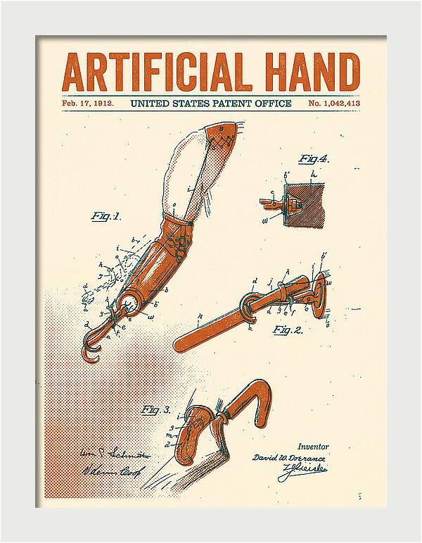 Artificial Hand Retro Patent Us1042413a