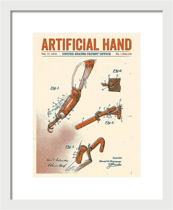 Artificial Hand Retro Patent Us1042413a
