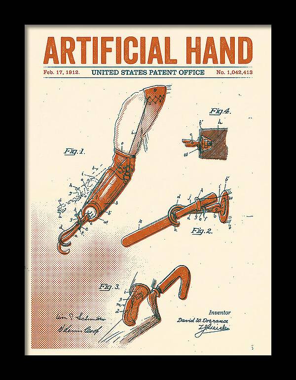 Artificial Hand Retro Patent Us1042413a