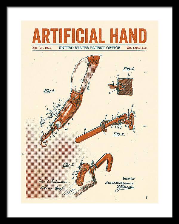 Artificial Hand Retro Patent Us1042413a