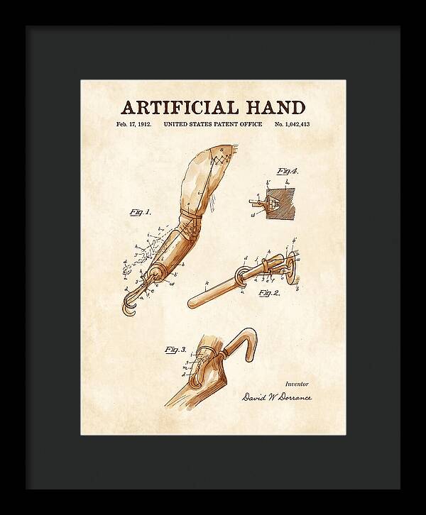 Artificial Hand Watercolor Patent Us1042413a