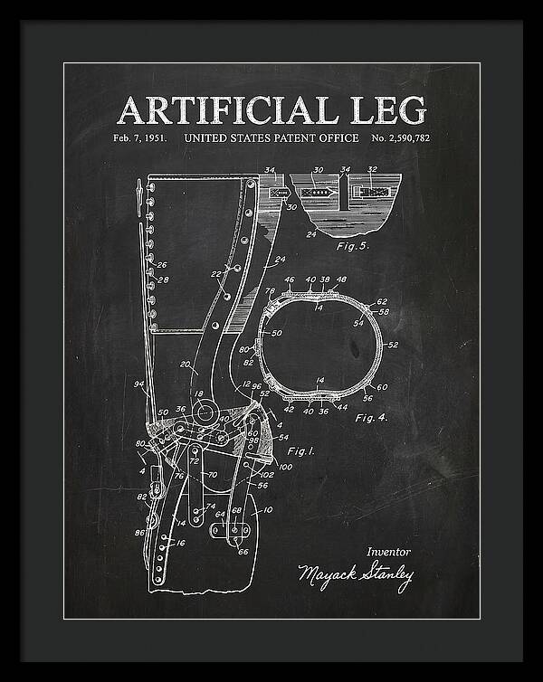 Artificial Leg Chalkboard Patent Us2590782a