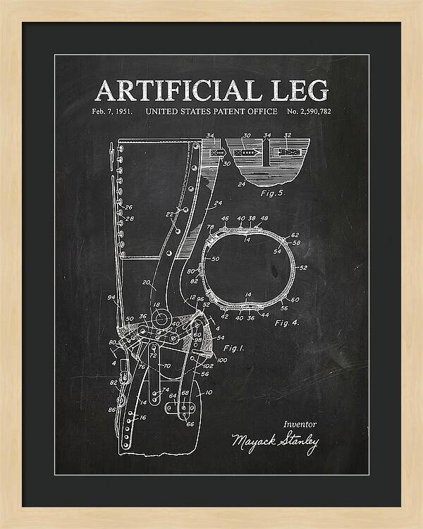 Artificial Leg Chalkboard Patent Us2590782a