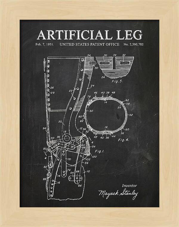 Artificial Leg Chalkboard Patent Us2590782a