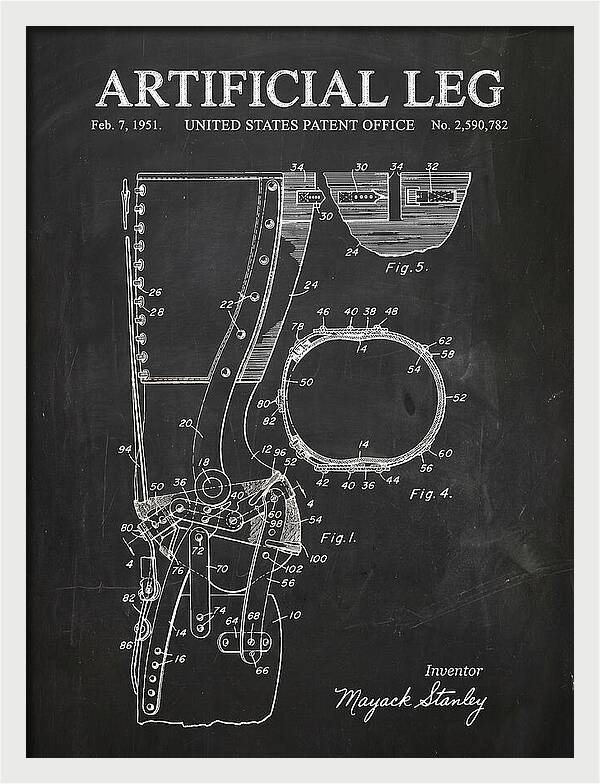Artificial Leg Chalkboard Patent Us2590782a