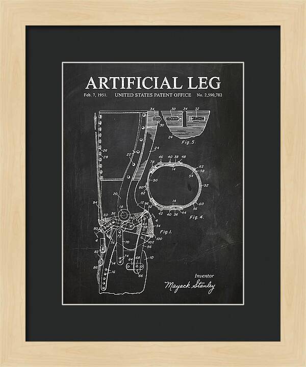 Artificial Leg Chalkboard Patent Us2590782a