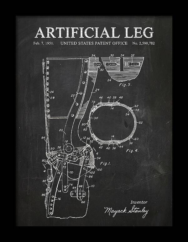 Artificial Leg Chalkboard Patent Us2590782a