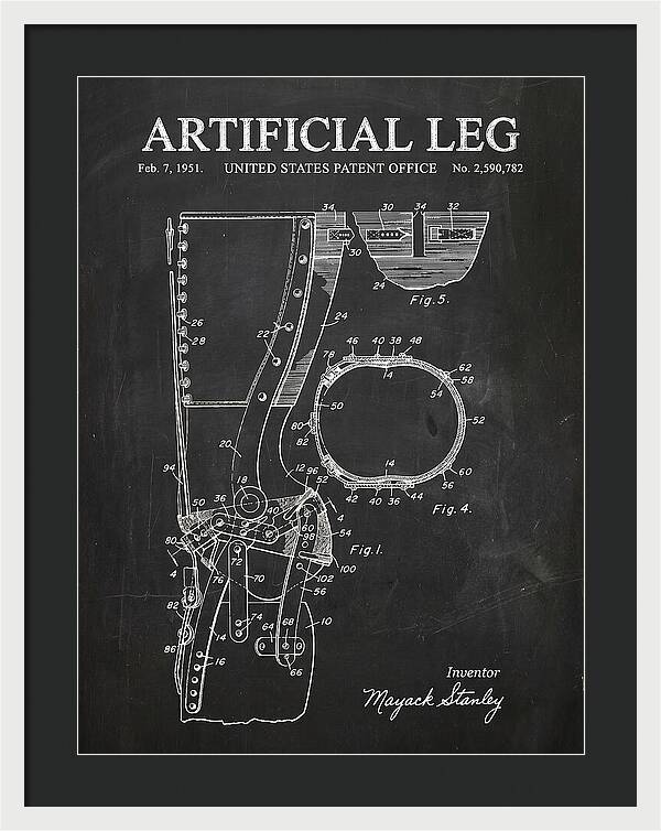 Artificial Leg Chalkboard Patent Us2590782a