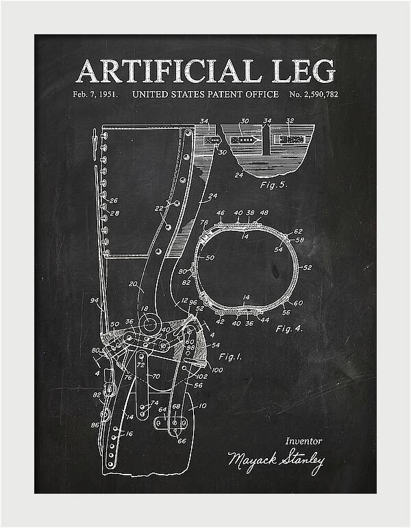 Artificial Leg Chalkboard Patent Us2590782a