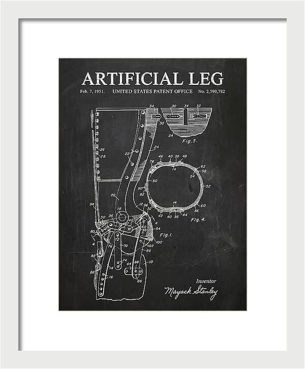 Artificial Leg Chalkboard Patent Us2590782a
