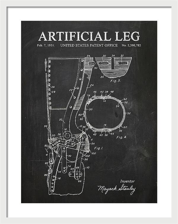 Artificial Leg Chalkboard Patent Us2590782a