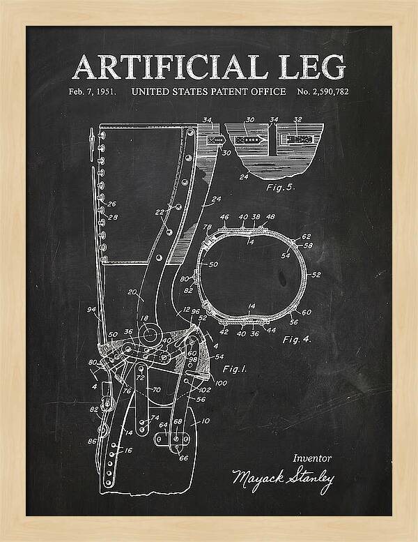 Artificial Leg Chalkboard Patent Us2590782a