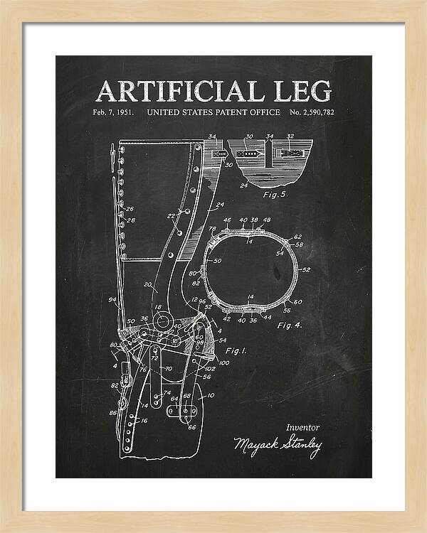 Artificial Leg Chalkboard Patent Us2590782a