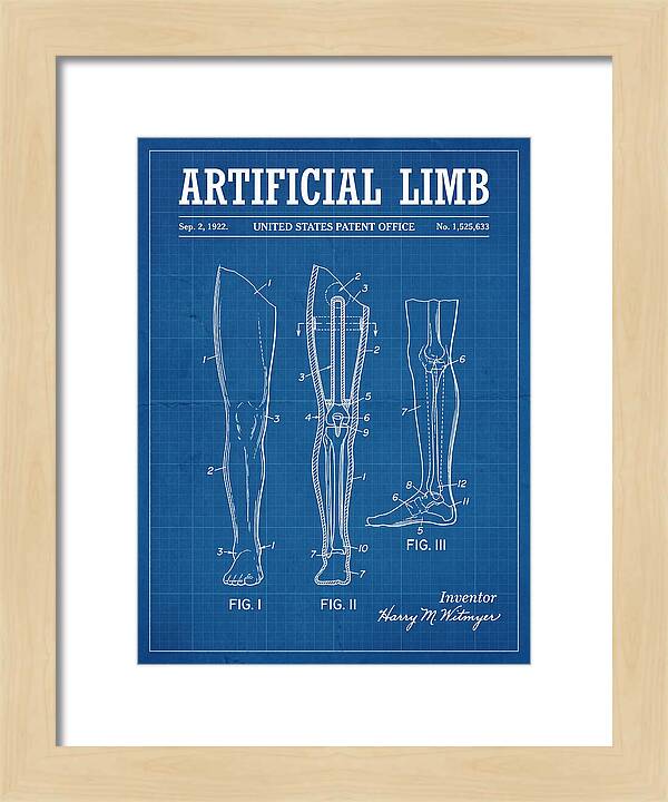 Artificial Limb Blueprint Patent Us1525633a