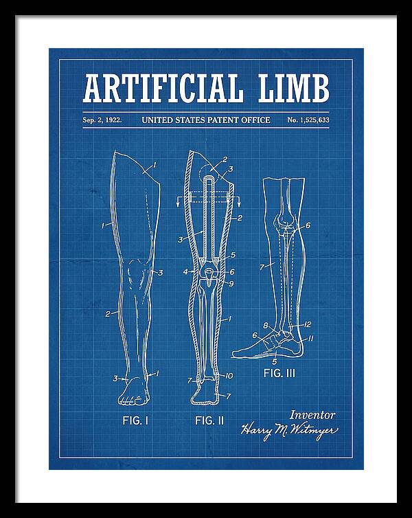 Artificial Limb Blueprint Patent Us1525633a